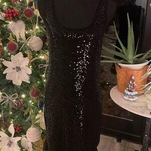 Vivienne Tam Black Sequin Midi Dress NWT